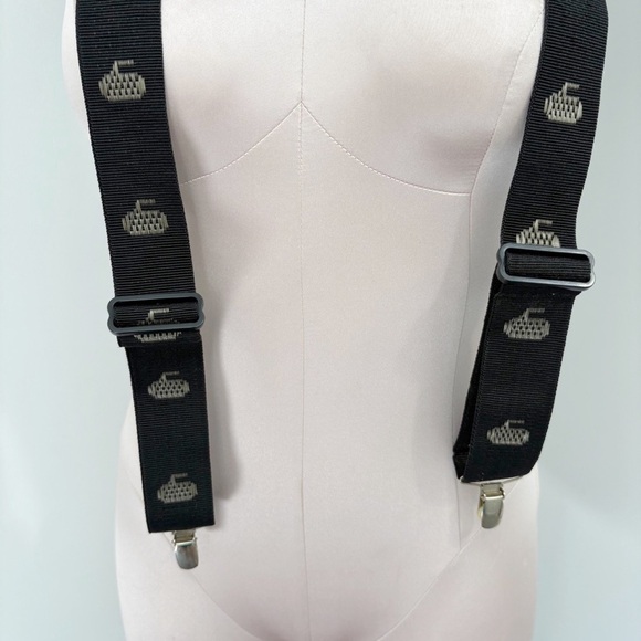 Vintage Rare Cuddles Enterprises Curling Suspenders Made in USA Black One Size - Picture 3 of 15